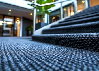 Dry cleaning and washing service for office carpets with professional drying process